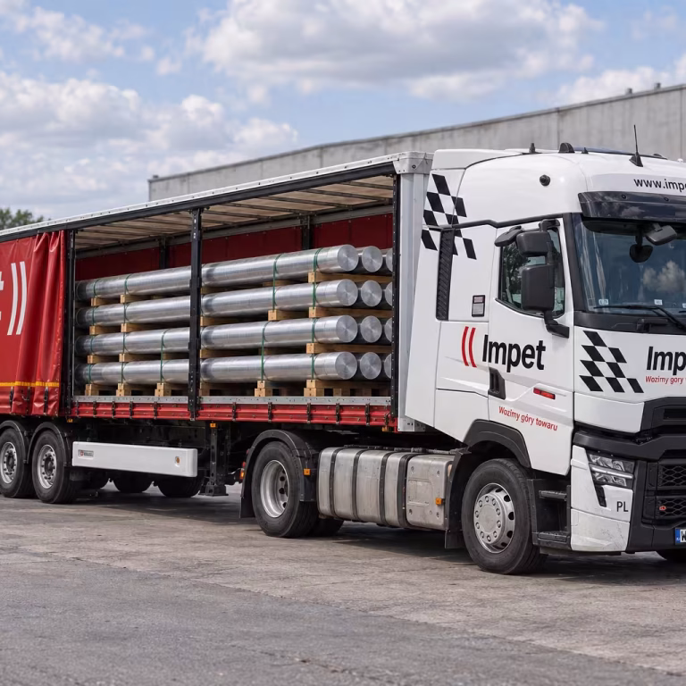 Transport aluminium w rolkach. Transportujemy profile, arkusze, pręty oraz inne prefabrykaty aluminiowe